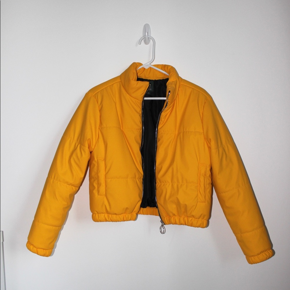 Wild Fable- Yellow High Neck Puffer Jacket